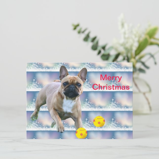 French Bulldog Christmas card (Standing Front)