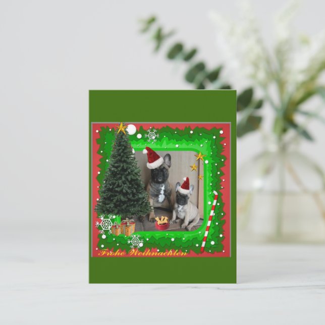 French Bulldog Christmas card Holiday (Standing Front)