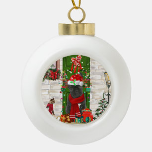 French Bulldog Christmas Ceramic Ball Christmas Ornament