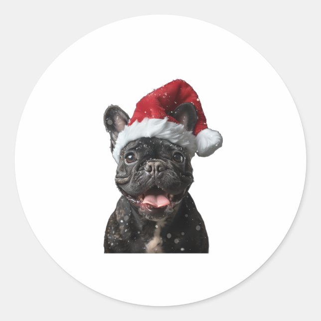 French Bulldog Christmas  Classic Round Sticker (Front)