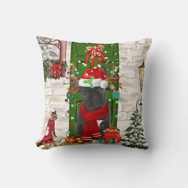 French Bulldog Christmas Cushion (Front)