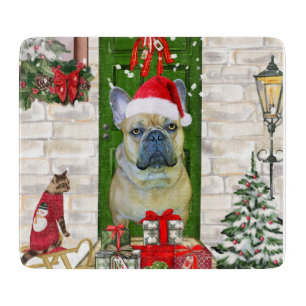 French Bulldog Christmas   Cutting Board