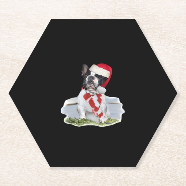 French Bulldog Christmas Day Holidays Gifts Classi Paper Coaster (Front)