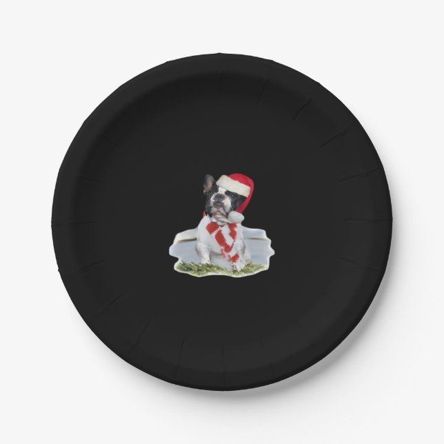 French Bulldog Christmas Day Holidays Gifts Classi Paper Plate (Front)