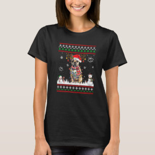 French Bulldog Christmas Dog Santa Tree Light Ugly T-Shirt