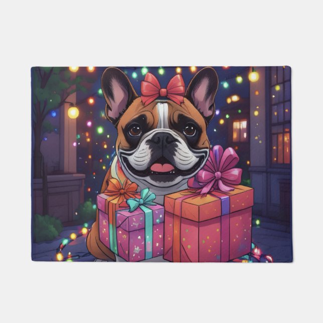 French Bulldog Christmas Doormat (Front)