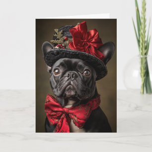 French Bulldog Christmas Elegant Victorian Dog Holiday Card