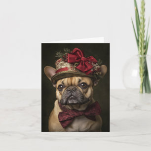 French Bulldog Christmas Elegant Victorian Dog Holiday Card