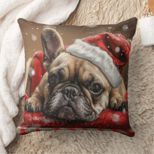 French Bulldog Christmas Festive Cushion