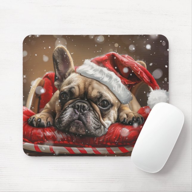 French Bulldog Christmas Festive  Mouse Mat (With Mouse)