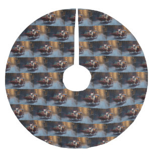 French Bulldog Christmas Festive Season Brushed Polyester Tree Skirt