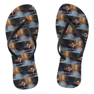 French Bulldog Christmas Festive Season Flip Flops