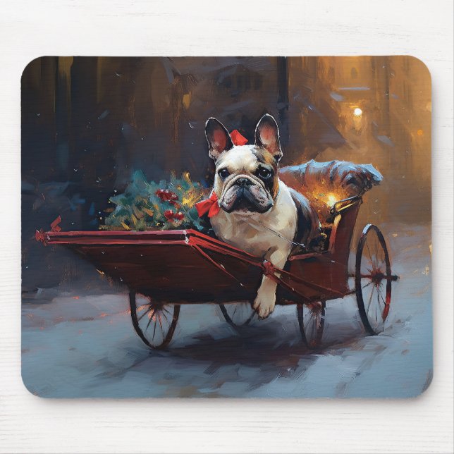 French Bulldog Christmas Festive Season Mouse Mat (Front)