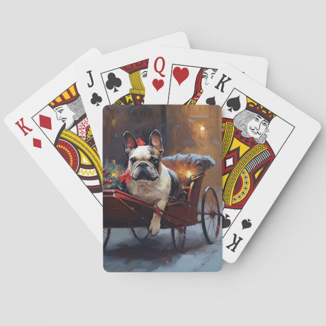 French Bulldog Christmas Festive Season Playing Cards (Back)