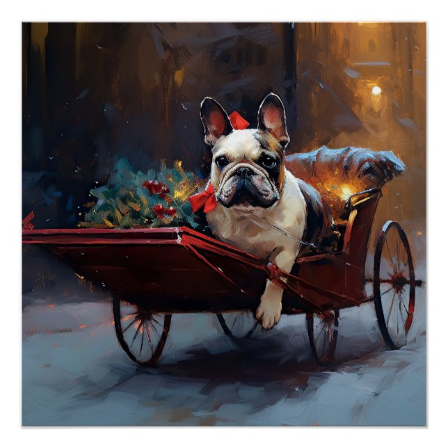 French Bulldog Christmas Festive Season Poster (Front)