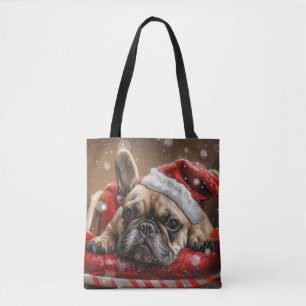 French Bulldog Christmas Festive Tote Bag