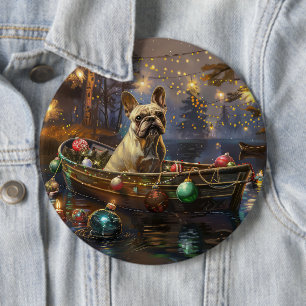French Bulldog Christmas Festive Voyage 6 Cm Round Badge