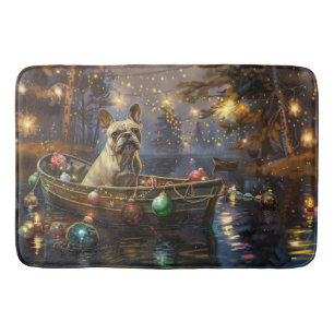 French Bulldog Christmas Festive Voyage  Bath Mat