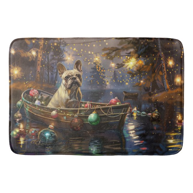 French Bulldog Christmas Festive Voyage  Bath Mat (Front)