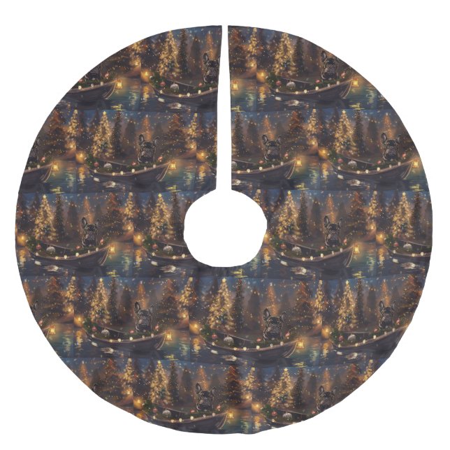 French Bulldog Christmas Festive Voyage Brushed Polyester Tree Skirt (Front)