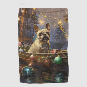 French Bulldog Christmas Festive Voyage  Golf Towel