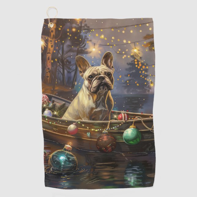French Bulldog Christmas Festive Voyage  Golf Towel (Front)