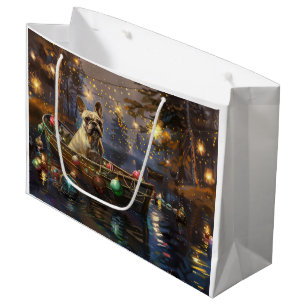 French Bulldog Christmas Festive Voyage  Large Gift Bag