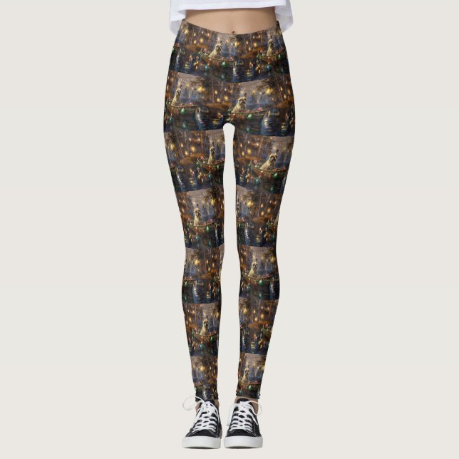 French Bulldog Christmas Festive Voyage  Leggings (Front)