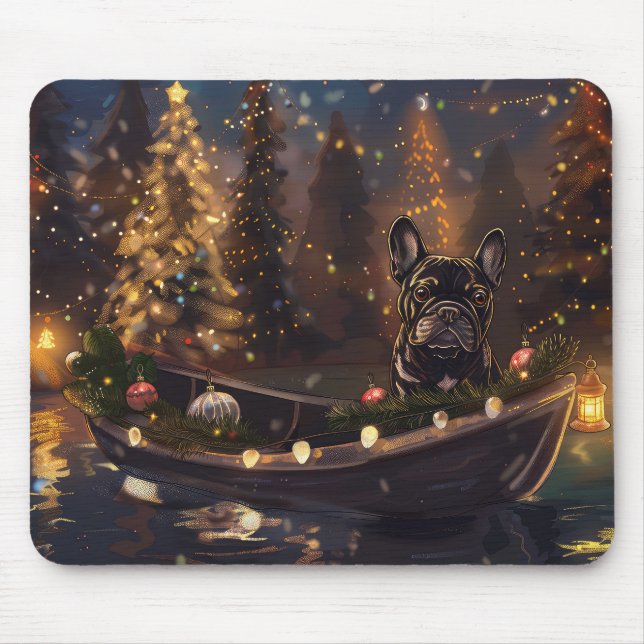French Bulldog Christmas Festive Voyage Mouse Mat (Front)