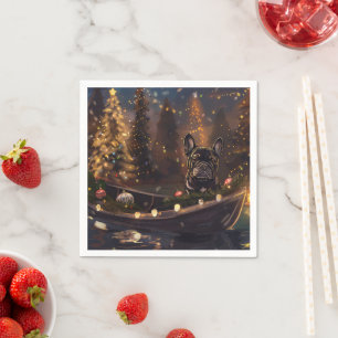 French Bulldog Christmas Festive Voyage Napkin