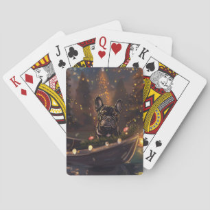 French Bulldog Christmas Festive Voyage Playing Cards