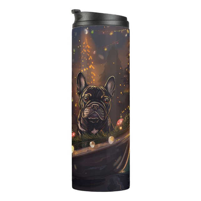 French Bulldog Christmas Festive Voyage Thermal Tumbler (Rotated Right)