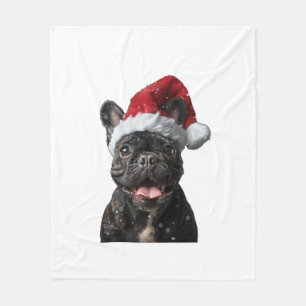 French Bulldog Christmas Fleece Blanket