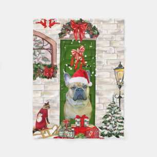 French Bulldog Christmas Fleece Blanket