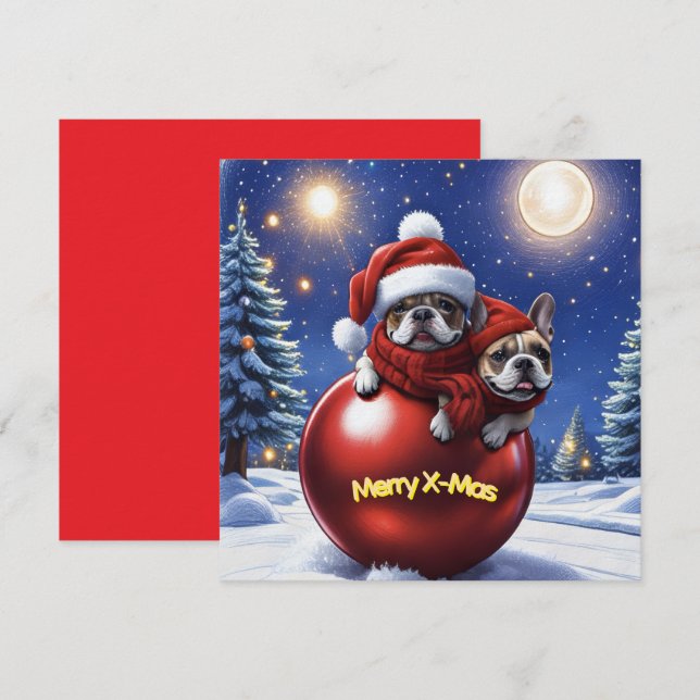 French Bulldog Christmas French Bulldog Invitation (Front/Back)