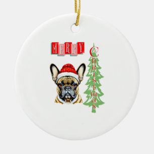 French Bulldog Christmas gift Ceramic Tree Decoration