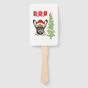 French Bulldog Christmas gift Hand Fan