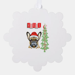 French Bulldog Christmas gift   Tree Decoration Card