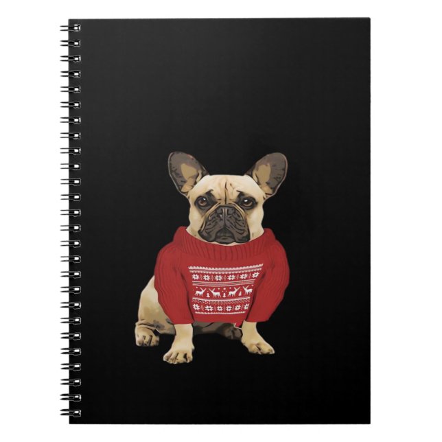French Bulldog Christmas gifts and christmas sweat Notebook (Front)