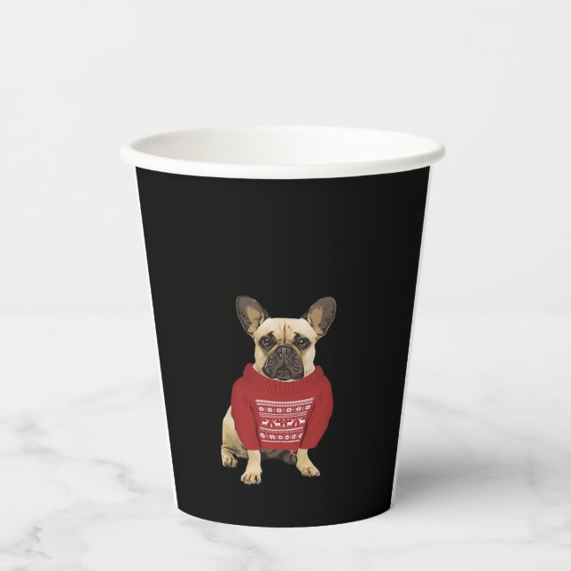 French Bulldog Christmas gifts and christmas sweat Paper Cups (Front)