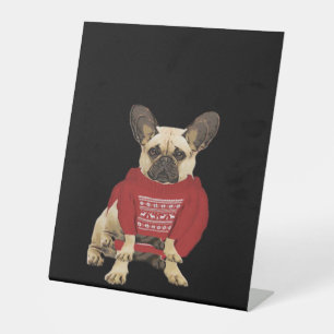 French Bulldog Christmas gifts and christmas sweat Pedestal Sign
