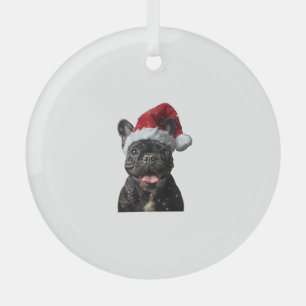 French Bulldog Christmas  Glass Tree Decoration
