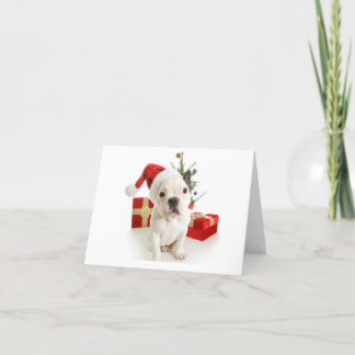 French bulldog Christmas greetings card