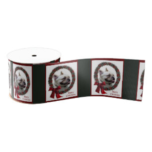 French Bulldog Christmas Grosgrain Ribbon