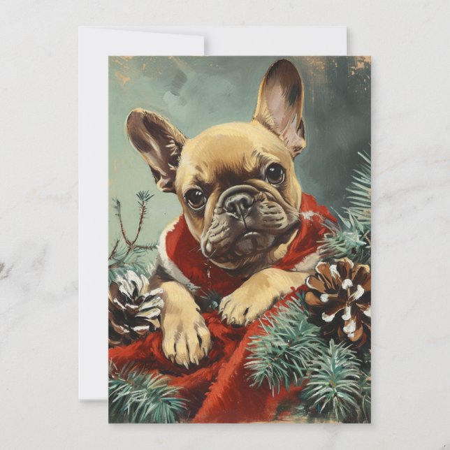 French Bulldog Christmas Holiday Card (Front)