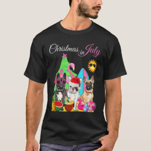 French Bulldog Christmas In July Frenchie Mum T-Shirt
