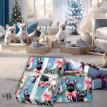 French Bulldog Christmas Joy Wrapping Paper<br><div class="desc">Spread joy and holiday cheer with our modern pastel "French Bulldog Christmas Joy" wrapping paper collection. Features loveable French Bulldog puppies celebrating Christmas in a pretty pastel pink and blue unique Christmas setting, adding a touch of merriment to your gift-giving. Perfect for dog lovers and French Bulldog enthusiasts looking to...</div>