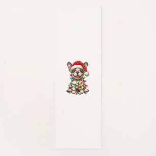 French Bulldog Christmas Lights Santa Hat Boys Gir Yoga Mat