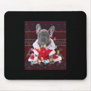 French Bulldog Christmas Lights Ugly Sweater Dog Mouse Mat