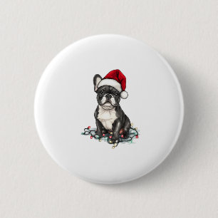 French Bulldog Christmas Lights Xmas Dogs Gifts Me 6 Cm Round Badge
